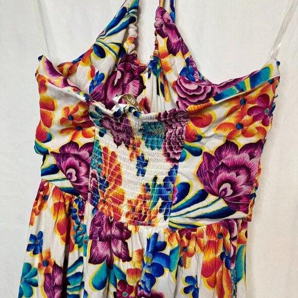 La Blanca Paradiso Halter Midi Cover-Up Sundress M Floral Pockets - Picture 4 of 16